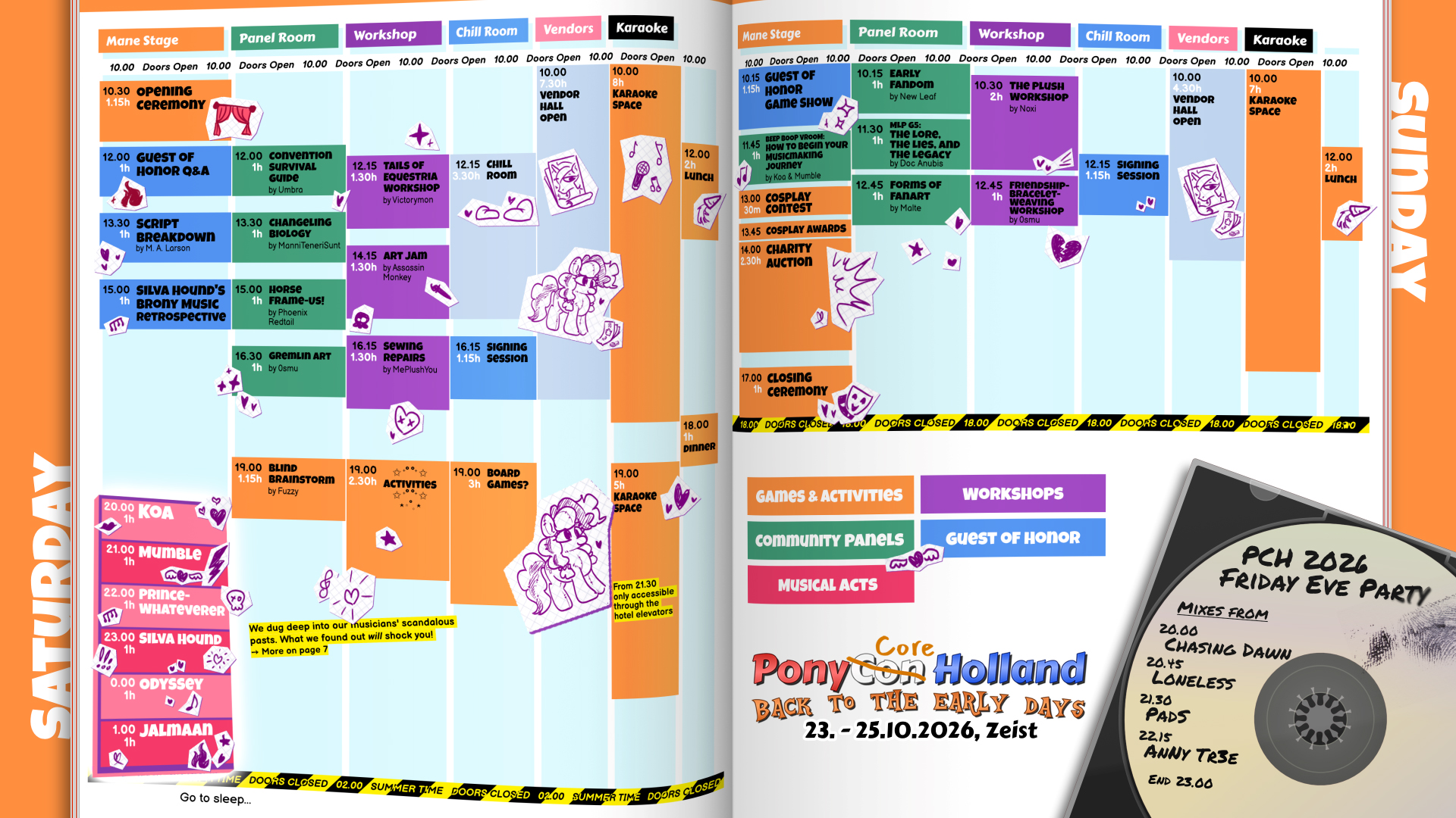 Schedule PonyCon Holland 2026